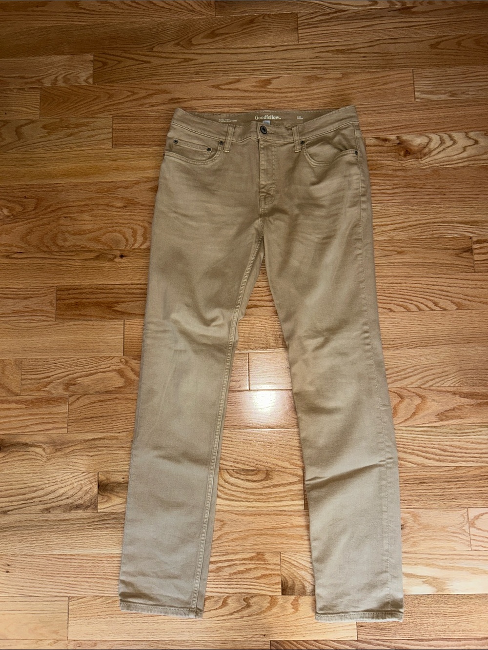 Goodfellow & Co Slim Straight Khaki Jeans in Tan 34x34